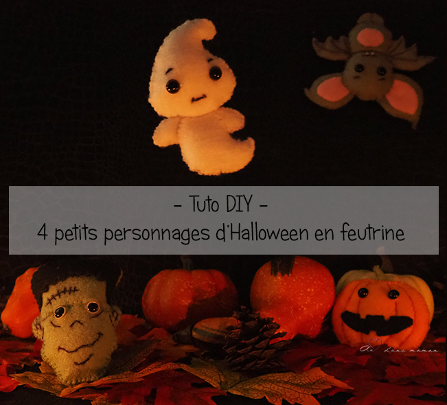 DIY halloween 4 personnages en feutrine